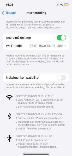 Vælg Wi-Fi-kode