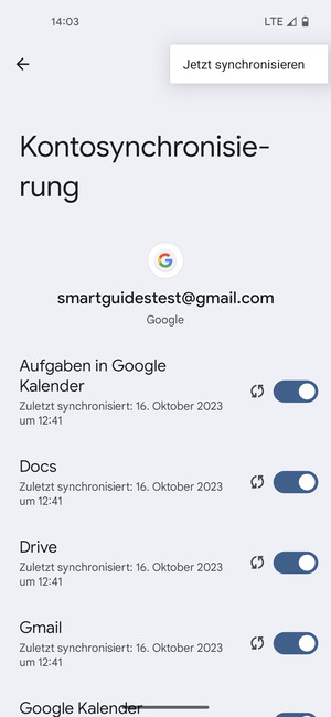 Wählen Sie Jetzt synchronisieren