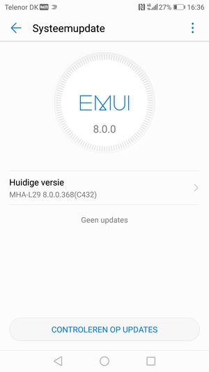 Als uw telefoon up-to-date is, zult u het volgende scherm zien
