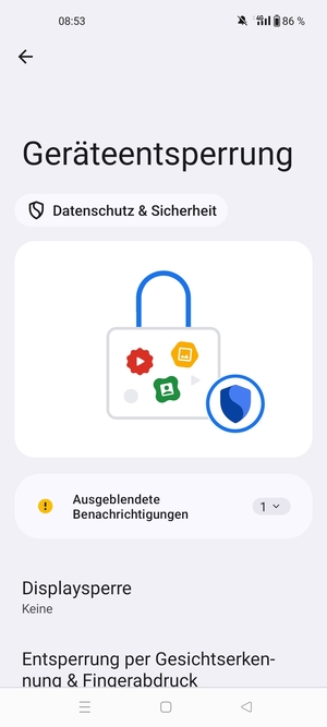 Wählen Sie Displaysperre