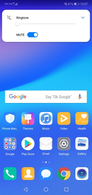 Select MUTE for silent mode