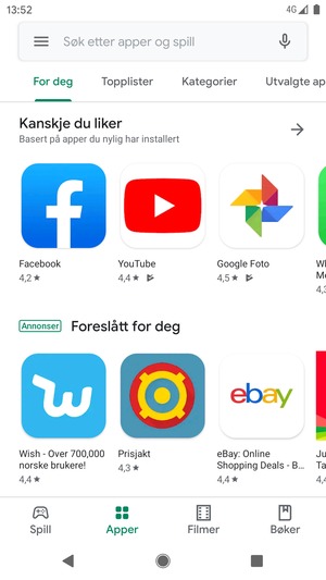 Velg søkefelt