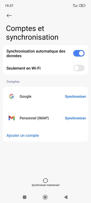 Sélectionnez Google
