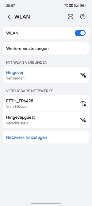 Sie sind nun mit dem WLAN-Netzwerk verbunden