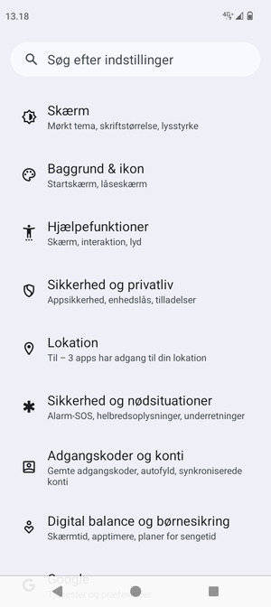 Scroll til og vælg Lokation