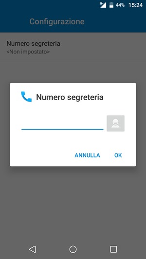 Inserisci Numero segreteria e seleziona OK