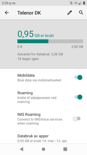 Slå Roaming på eller av