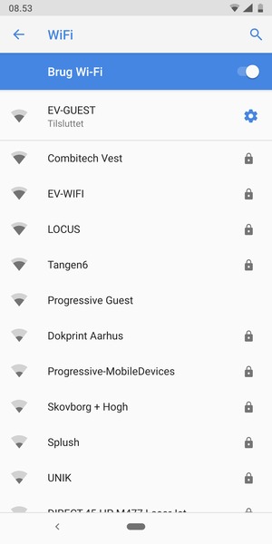 Du er nu tilsluttet Wi-Fi netværket