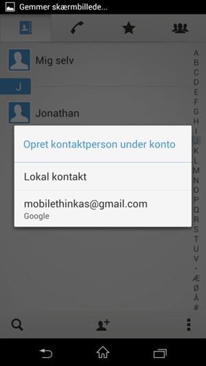 Vælg din Google konto