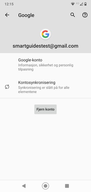 Velg Kontosynkronisering