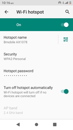 Your phone is now set up for use as a modem