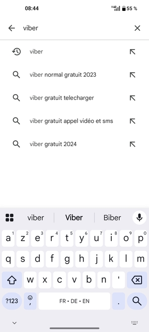 Saisissez le nom de l'appli et sélectionnez Rechercher
