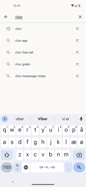 Indtast navnet på appen og vælg Søg