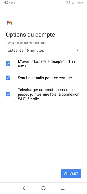 Sélectionnez SUIVANT