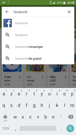 Saisissez le nom de l'appli et sélectionnez Rechercher