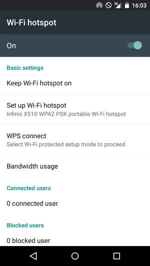 Your phone is now set up for use as a modem