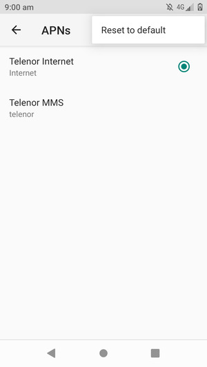 Select Reset to default
