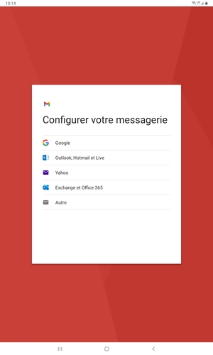 Sélectionnez Outlook, Hotmail et Live