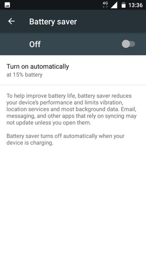 Turn Battery saver on