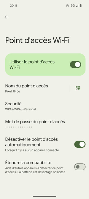 Votre téléphone est maintenant configuré pour être utilisé comme modem