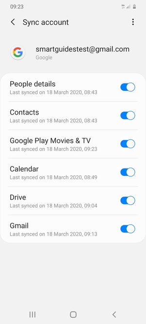 Make sure Contacts is selected