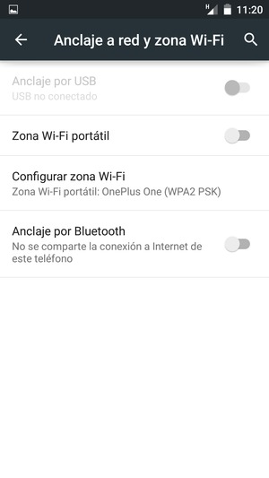 Seleccione Configurar zona Wi-Fi