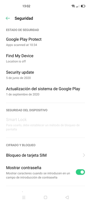 Desplácese y seleccione Bloqueo de tarjeta SIM