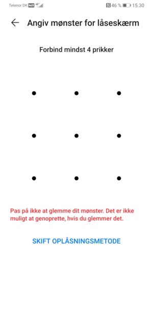 Tegn et oplåsningsmønster