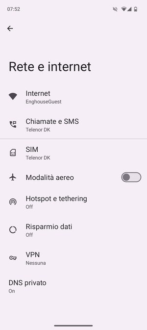 Seleziona Hotspot e tethering
