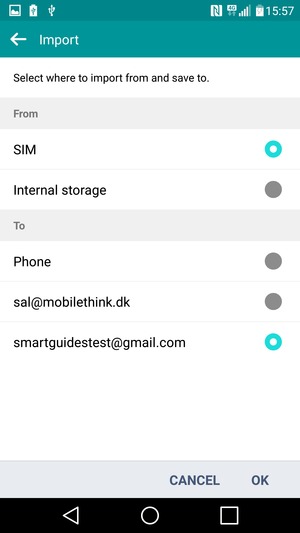 Select the SIM card