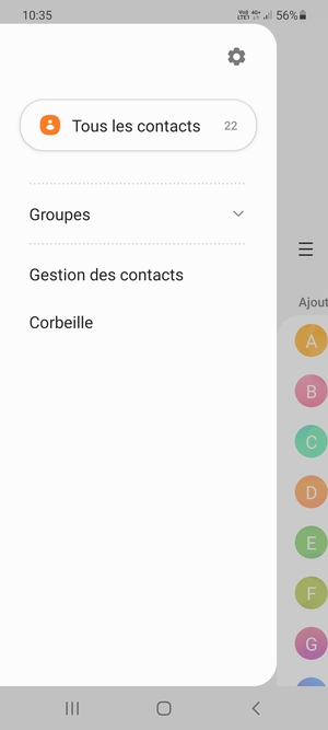 Sélectionnez Gestion des contacts