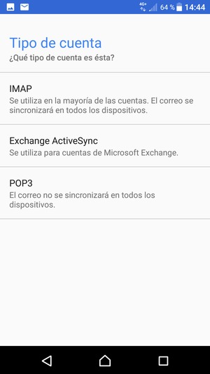 Seleccione IMAP o POP3