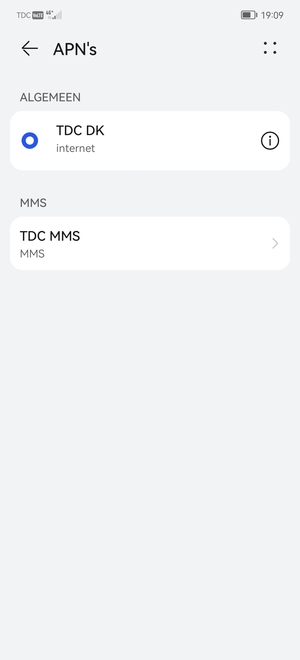 Selecteer de Menu-knop