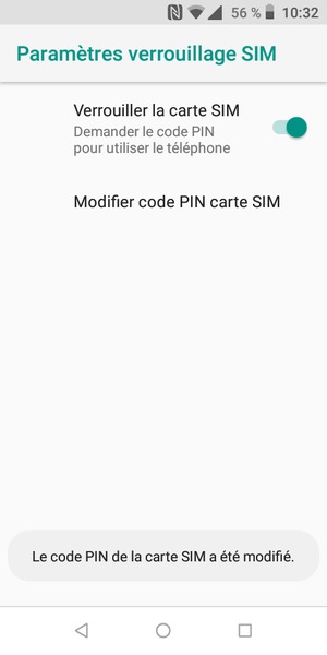 Votre code PIN de la carte SIM a été modifié
