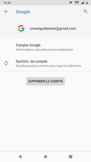 Sélectionnez Synchro. du compte