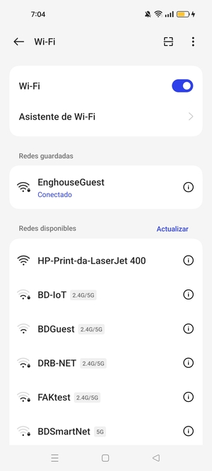 Ahora está conectado a la red Wi-Fi