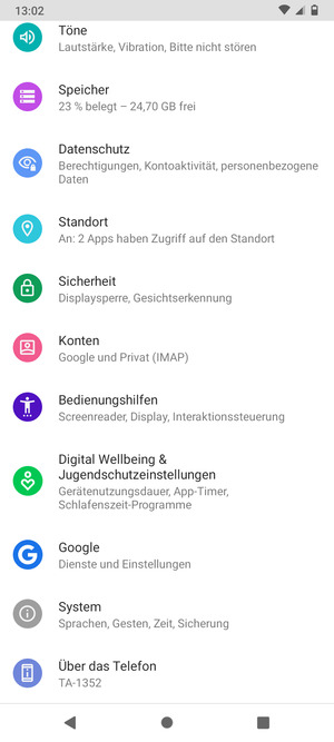 Scrollen Sie und wählen Sie System