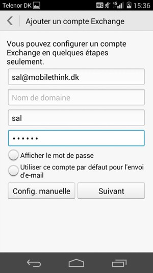 Saisissez votre adresse e-mail, votre nom d'utilisateur et votre mot de passe. Sélectionnez Suivant