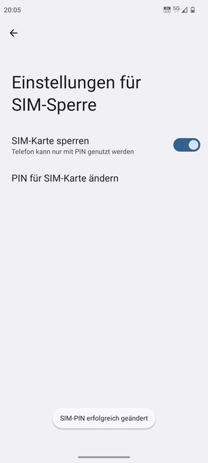 Ihre SIM-PIN wurde geändert