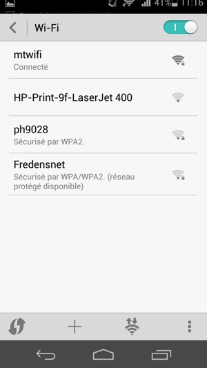 Vous êtes maintenant connecté au réseau Wi-Fi