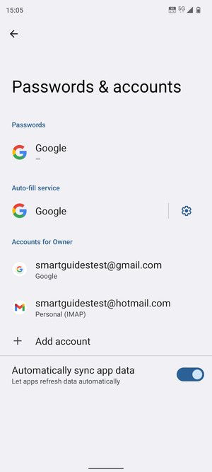Select your Google account