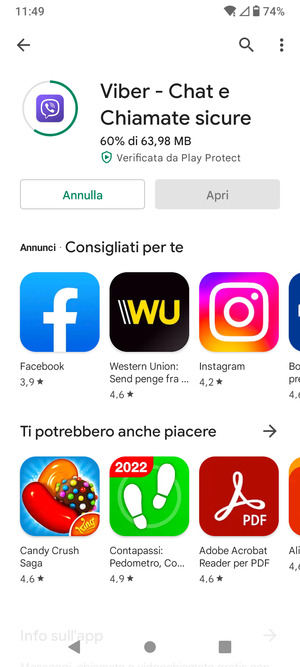 Attendi il completamento del processo di installazione