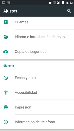 Desplácese y seleccione Información del teléfono