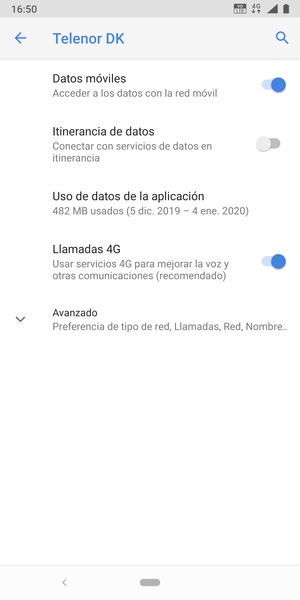 Para cambiar la red en caso de problemas de conectividad, seleccione Avanzado