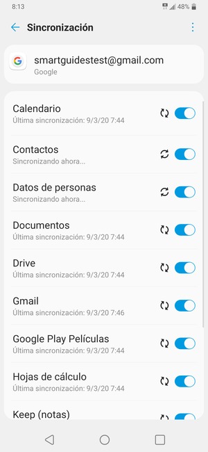 Su información será sincronizada