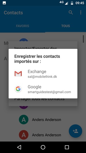 Sélectionnez votre compte Google