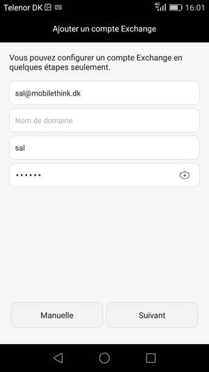 Saisissez votre adresse e-mail, votre nom d'utilisateur et votre mot de passe. Sélectionnez Suivant