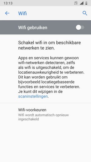 Schakel Wifi in