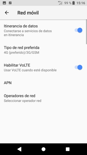 Activar o desactivar Itinerancia de datos