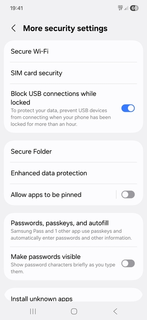 Select SIM card security